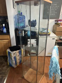  Clear Curio Cabinet with 4 Glass Shelves