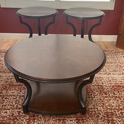 COFFEE TABLE & 2 END TABLES  $125