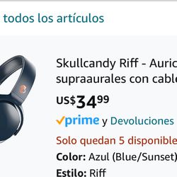 Skullcandy Riff - Wired on-ear headphones, blue/sunset