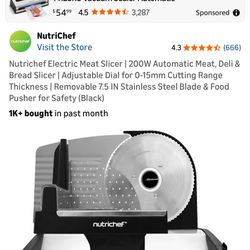Nutrichef Electric Meat Slicer NIB