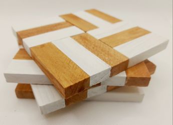 Handcrafted Set of 4 Drink Coaster/Candle Holder (GREAT CHRISTMAS GIFT)