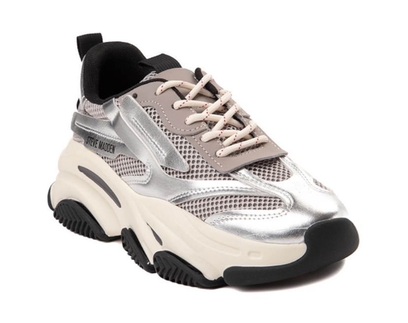 New Steve Madden Possession Platform Sneaker Silver