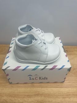 S&C Kids White Toddler Lace-Up Shoes