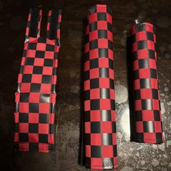Flite Classic Checkers BMX Pad Set (Black/Red)