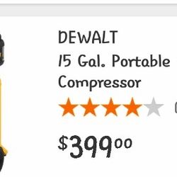 15 Gal Dewalt Air Compressor