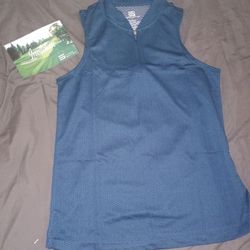 Three Sixty Six Sleeveless Golf Polo Shirt - Navy