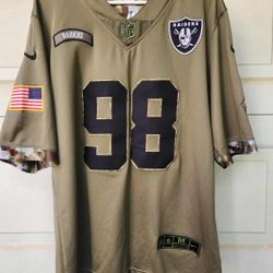 Nike Maxx Crosby Las Vegas Raiders Salute Jersey Men's Medium Veterans Camo Sewn