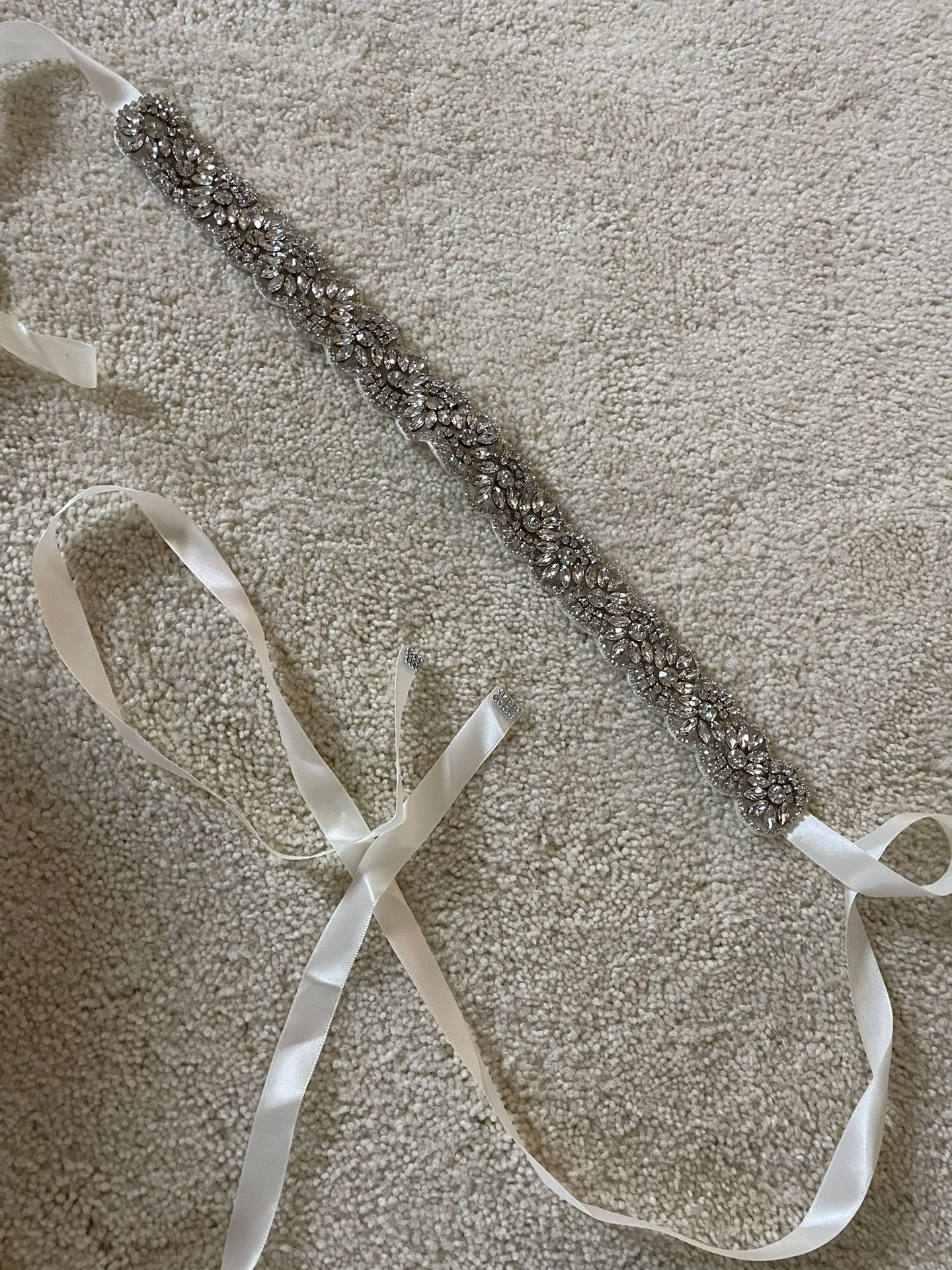 Rhinestones Silver Appliques Belt For Dress Accent