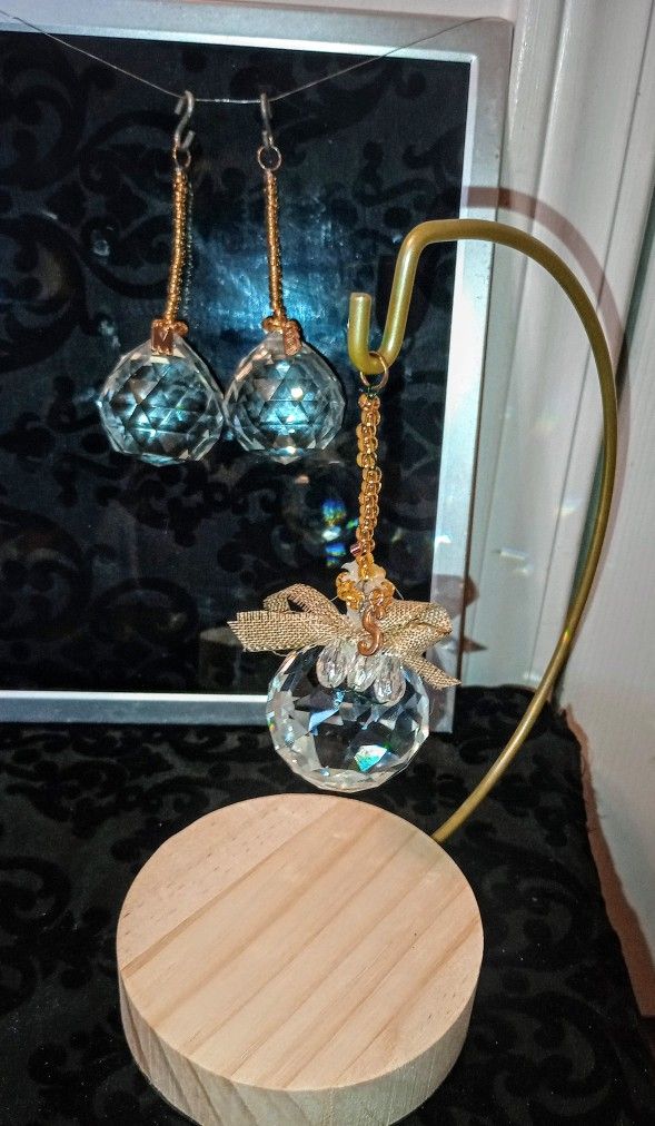 Crystal Sun Catchers - "Gold Drops of Letters"