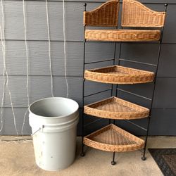 Corner Wicker Stand