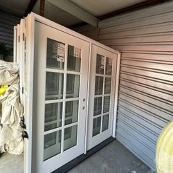 Legacy 72in x 80in Fiberglass Prehung Double Patio Door