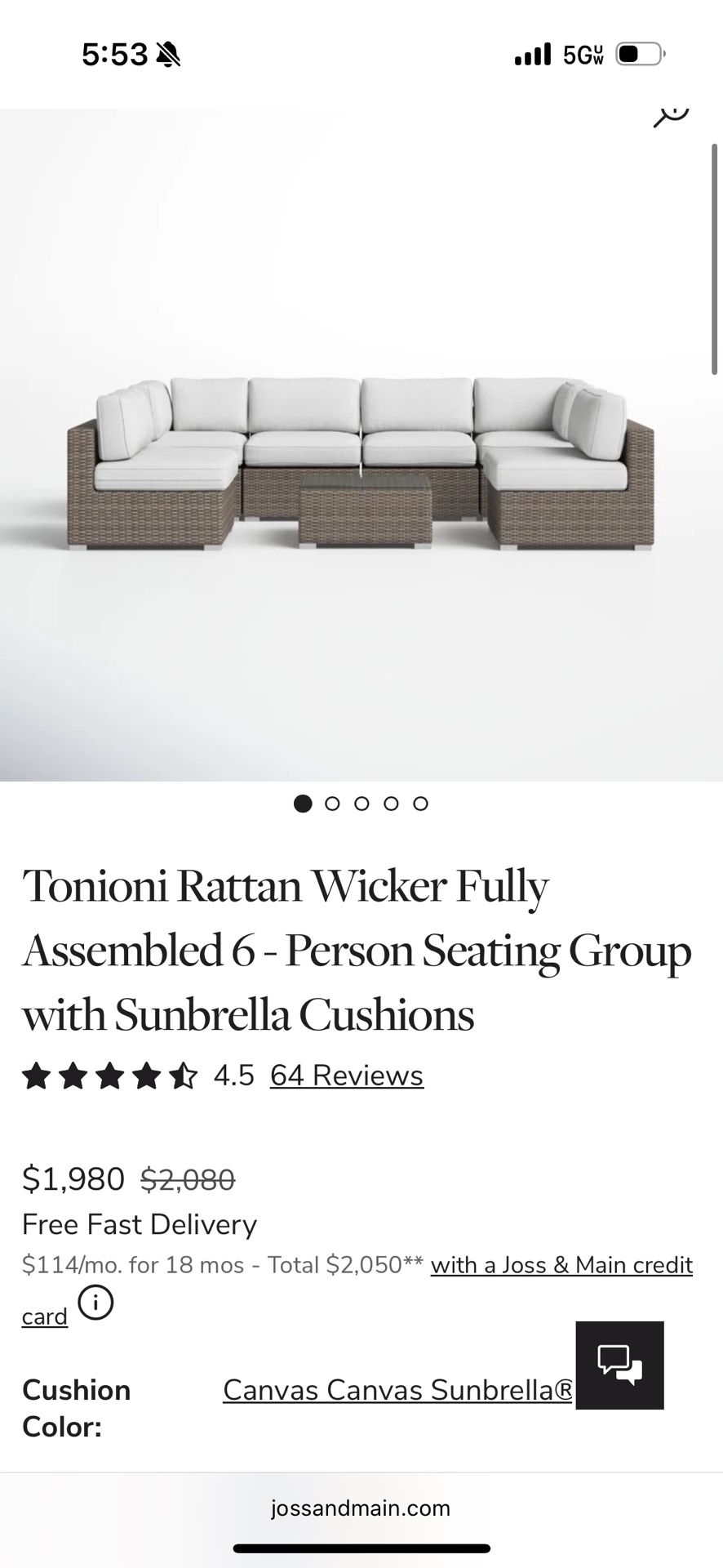 UNBOXED Outdoor Modular Sectional Couch w/Coffee Table