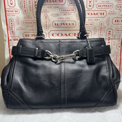 COACH Black Leather Hampton bag