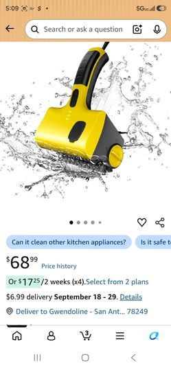 APLUSH Cordless Rechargeable Grill Brush
