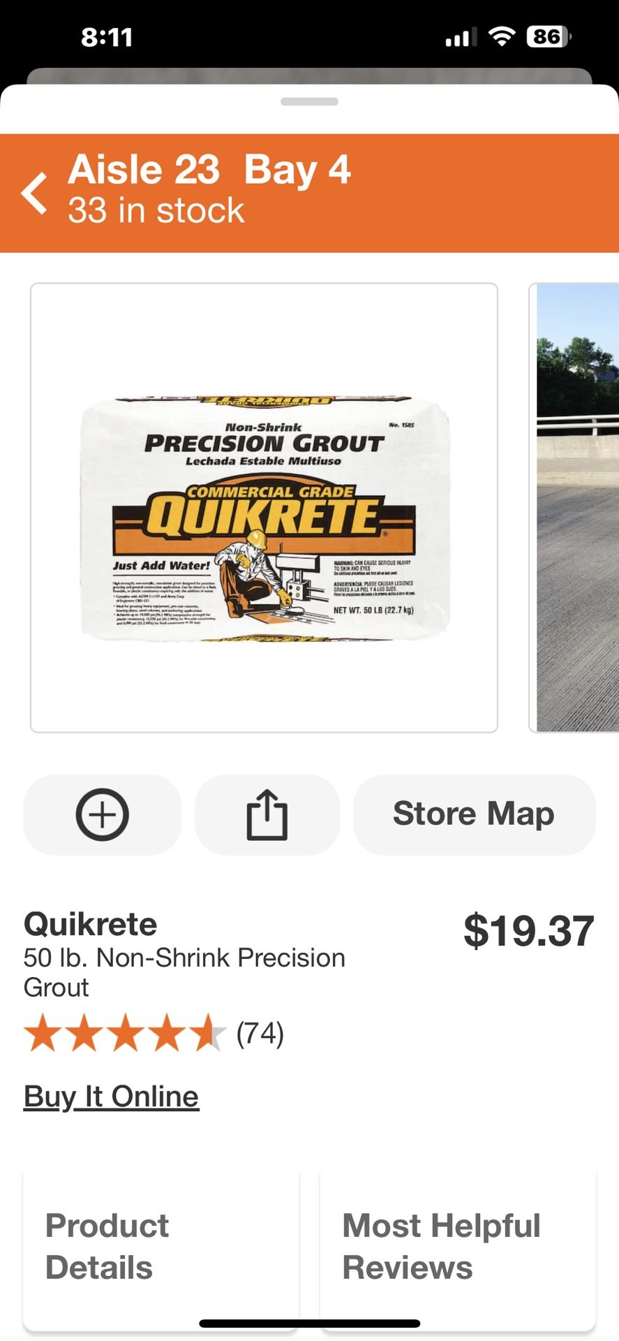 Quikrete Grout Non Shrink Precision Grout