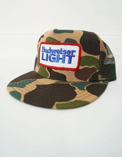 Deadstock 1980s Bud Light Vintage Camo Snapback