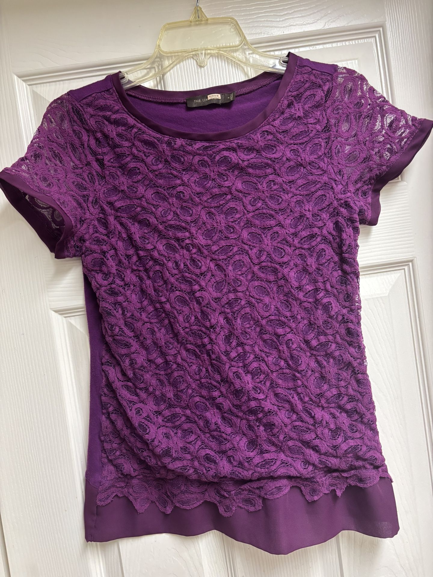 The Limited Purple Lace Short Sleeve Top size Medium
