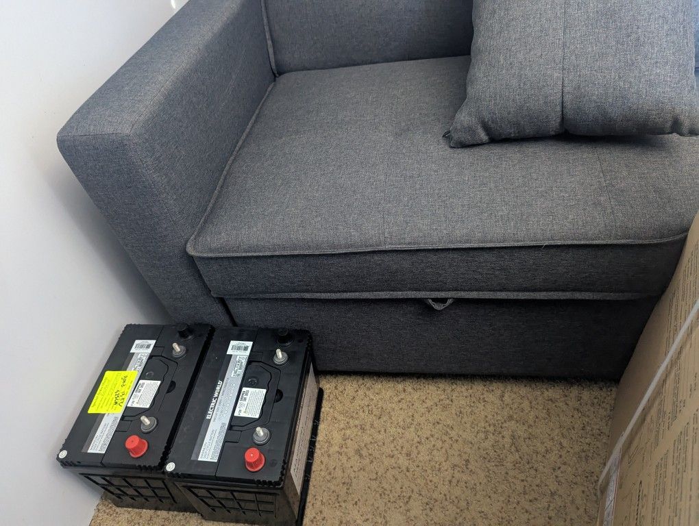 Bluish Gray RV Couch