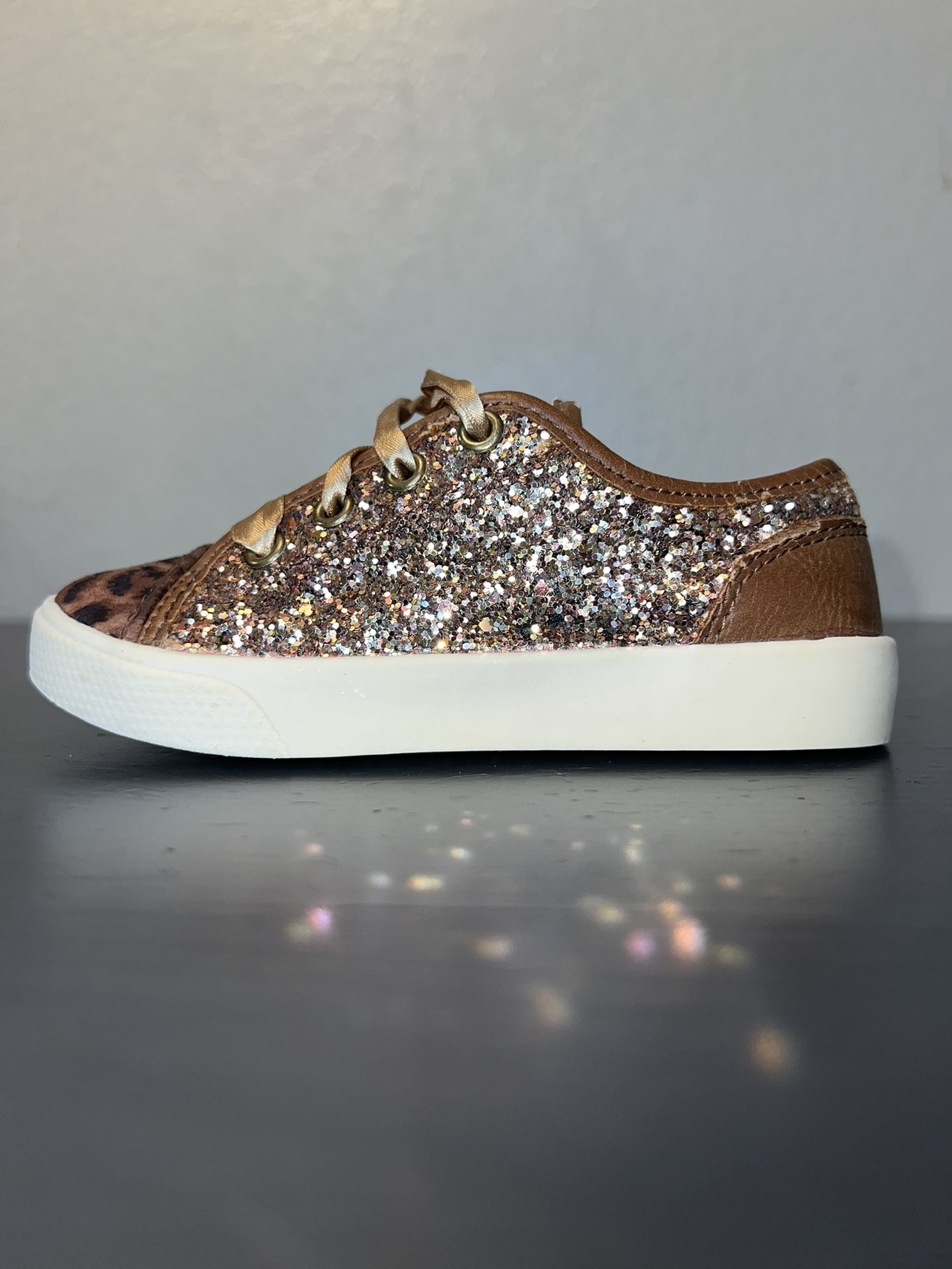 Girls BC Footwear Glitter Leopard Print Sneakers Size 9