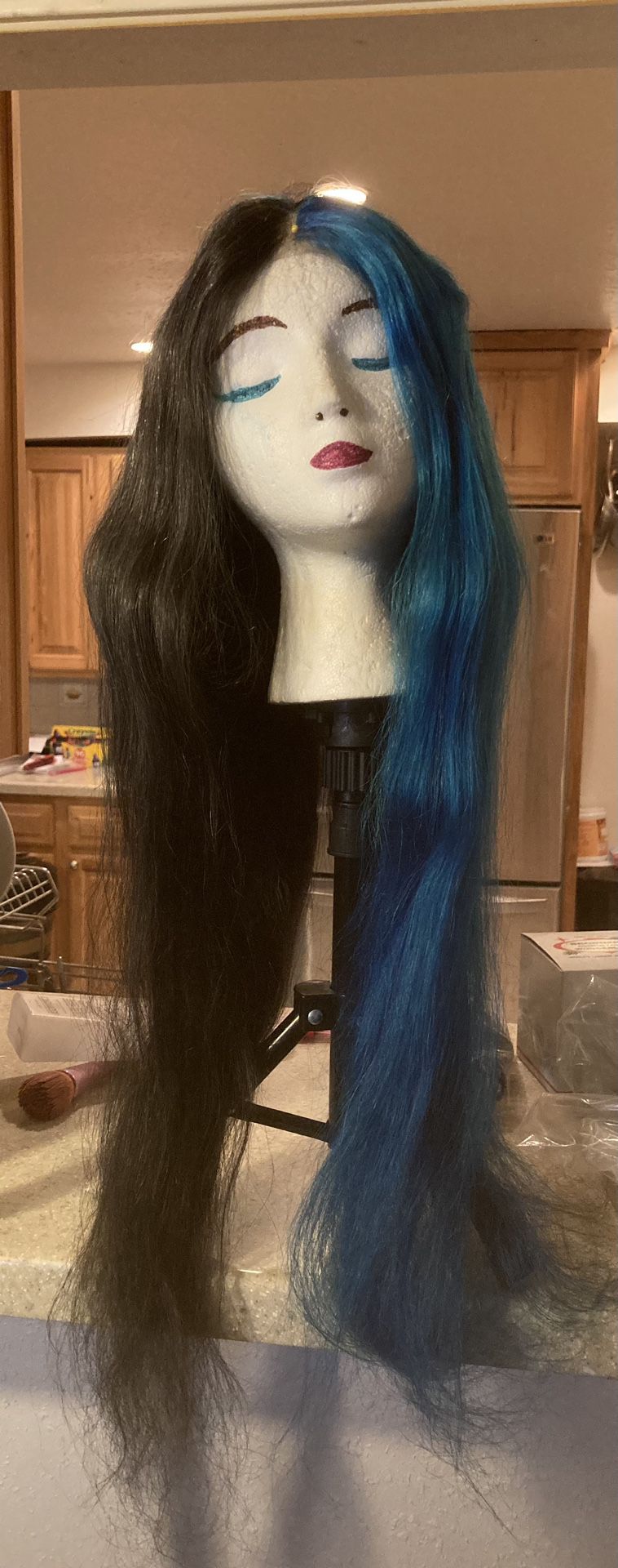 Split Human Hair Lace Front Wig
