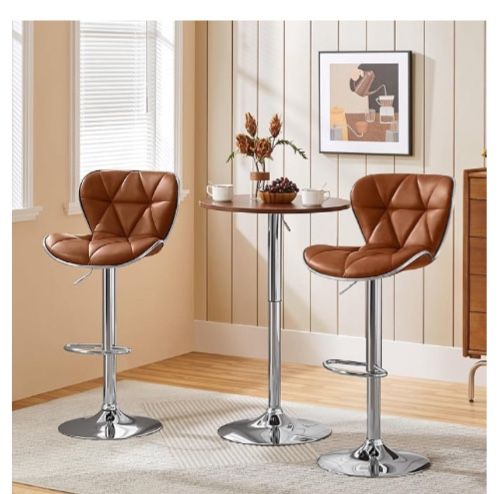 Set up 2PU leather swivel barstools