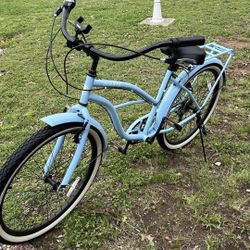 Around The Block Women's Beach Cruiser Bike, Hybrid Bicycle with Rear Rack