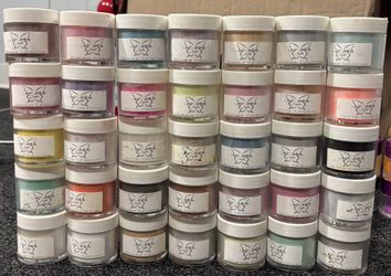 35+ Butterfly Nails Acrylic Powder Collection – Nearly Full – Nail Tech Starter Lot