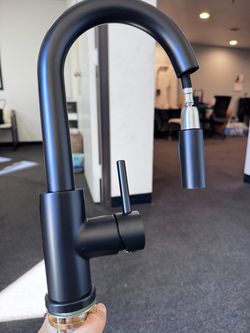 Matte Black Kitchen Faucet with Pull-Down Sprayer