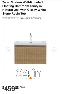24 in. Floating Bathroom Vanity Natural Oak