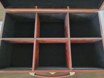 Wooden Storage Box with 6 Compartments