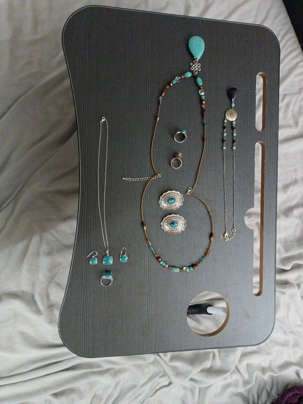 turquoise misc jewelry some are real silver 