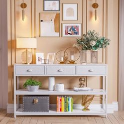 White Long Console Table