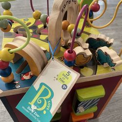 B TOYS wooden Activity Cube - With Tags 
