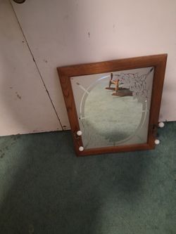 Vintage Mirror With Hooks