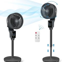 New 43.3inch Adjustable Height Standing Fan, 360° Air Circulator Fan,3 Modes