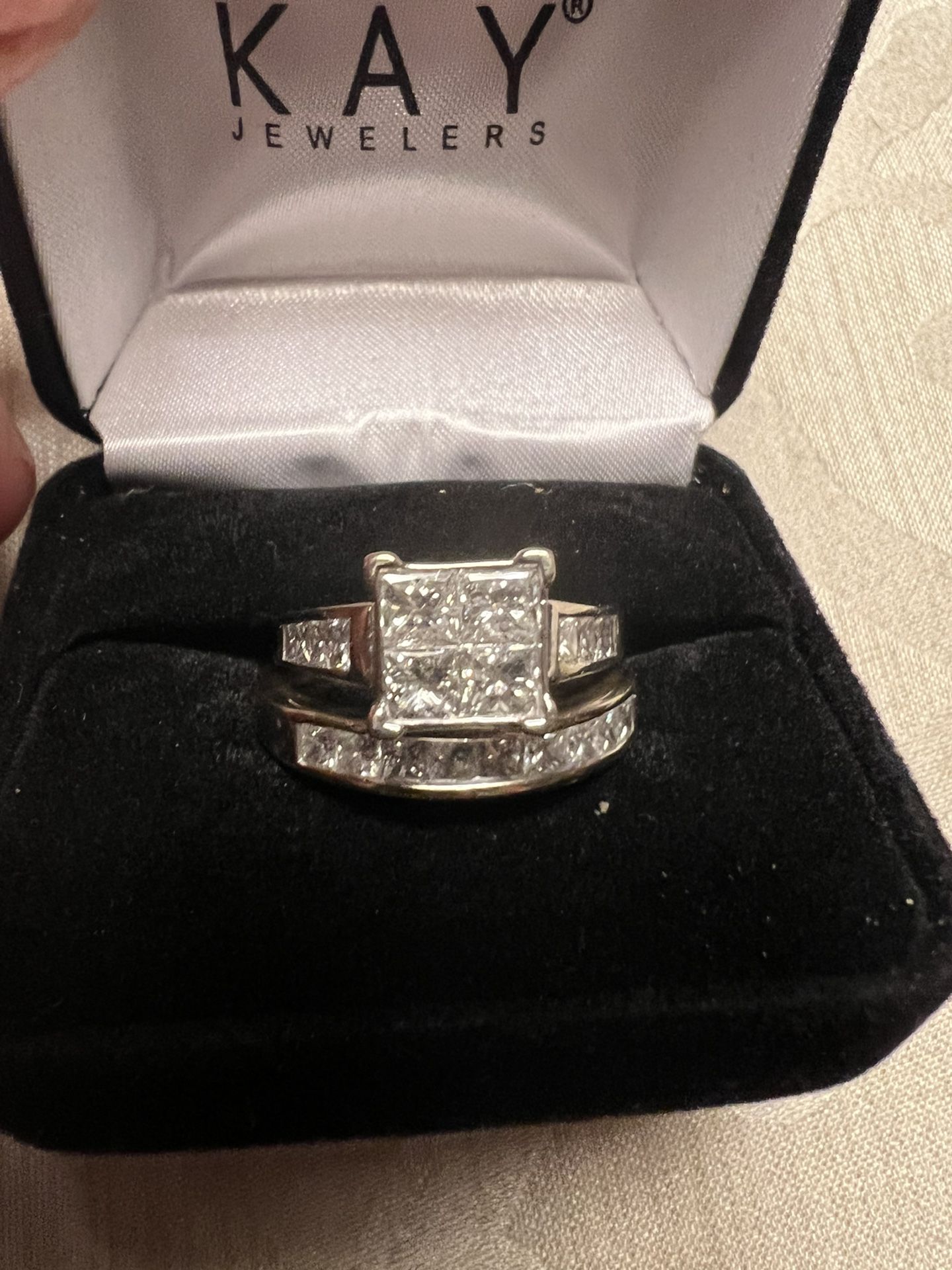 Princess Cut Diamond Ring Set 