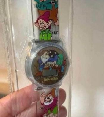 Vintage Disney 1990s -  Holographic Snow White Watch Jewelry Collectible 