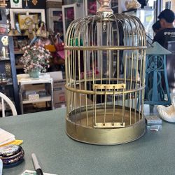 10x14 Inch Antique Brass Bird Cage 