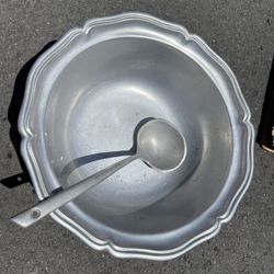 Large Pewter Serving Bowl