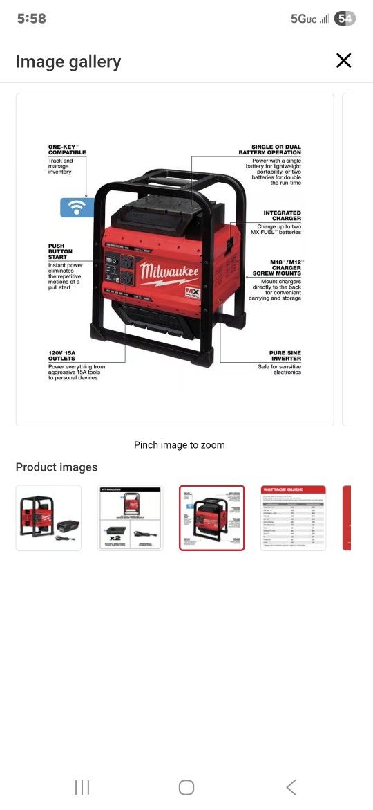 Milwaukee MX FUEL Carry-On Lithium-Ion 3600W/1800W Power Supply Power Supply with Battery STORE PRICE $2199
