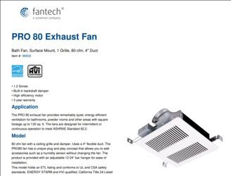 FANTECH PRO 80 BATH FAN