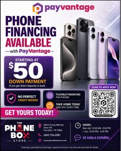 iPhone & Samsung phones available on Finance option with PAY VANTAGE ( no perfect credit needed)