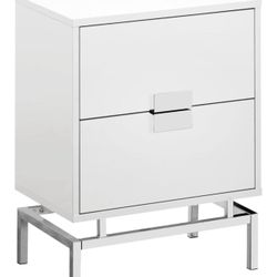 Contemporary White Nightstand  Set Of 2 