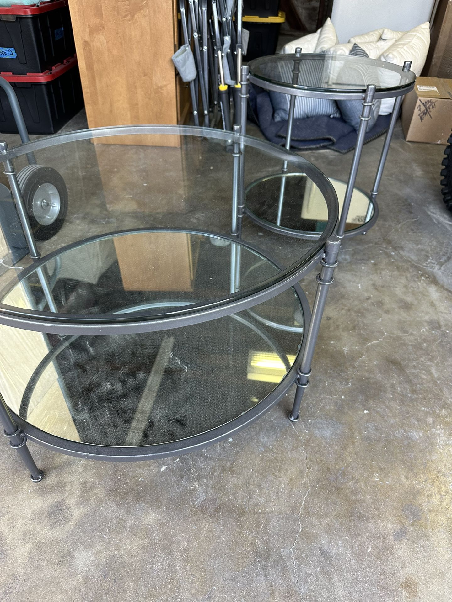 Glass Coffee Table and End/Side Table