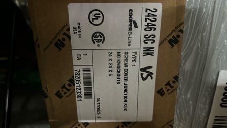 24x24x6 junction box no knockouts
