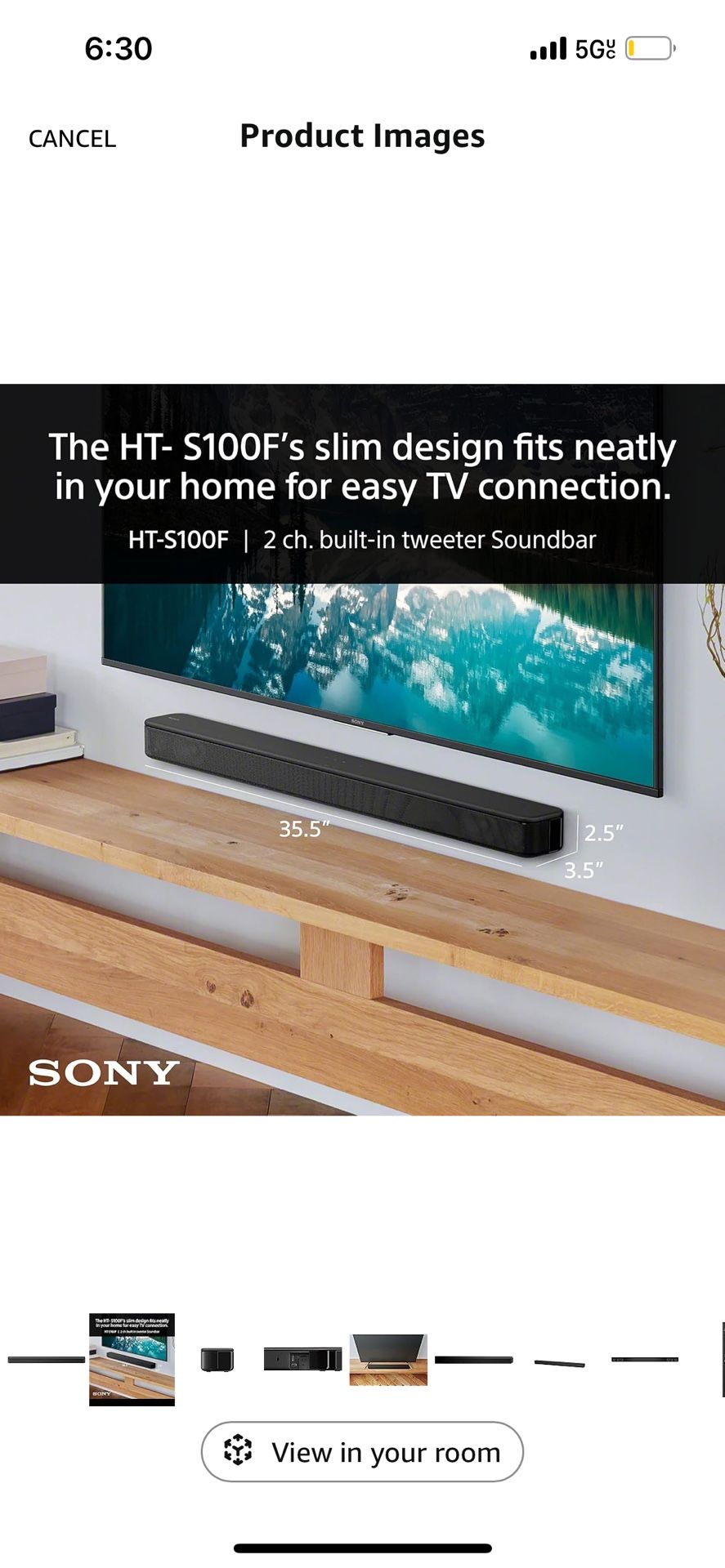 Sony Soundbar with Bass Reflex Speaker, Integrated Tweeter and Bluetooth, (HTS100F)