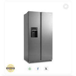 Side by Side Refrigerators with Ice Makers, 18.1 Cubic Feet No Frost Freestanding Freezer Fridge, 2 Doors Full Size Refrigerator for Kitchen Office Co