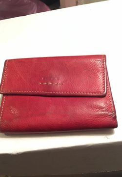 Red Fossil leather wallet