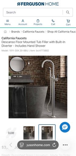 California faucet, luxury Floor Mounted Tub Filler
