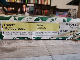 500 Sheets 81/2" X 14" Yellow Paper 